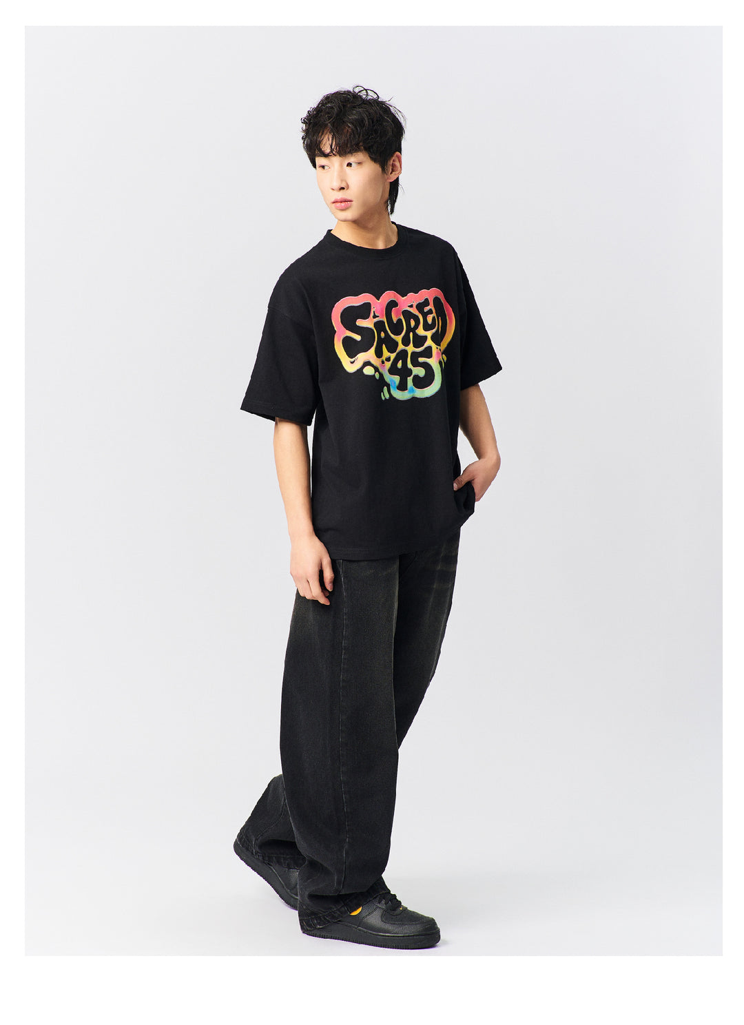 S45 Rainbow Gradient Logo Printed Tee | Face 3 Face