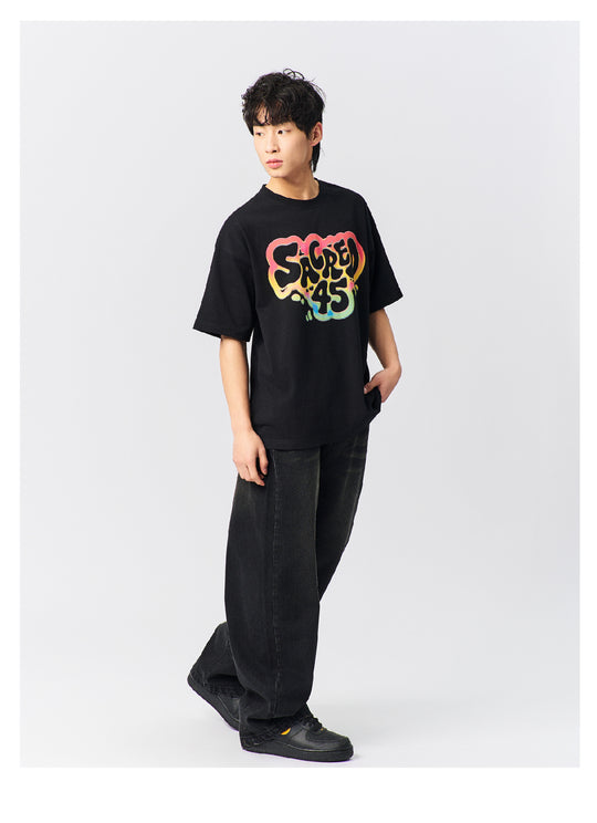 S45 Rainbow Gradient Logo Printed Tee | Face 3 Face