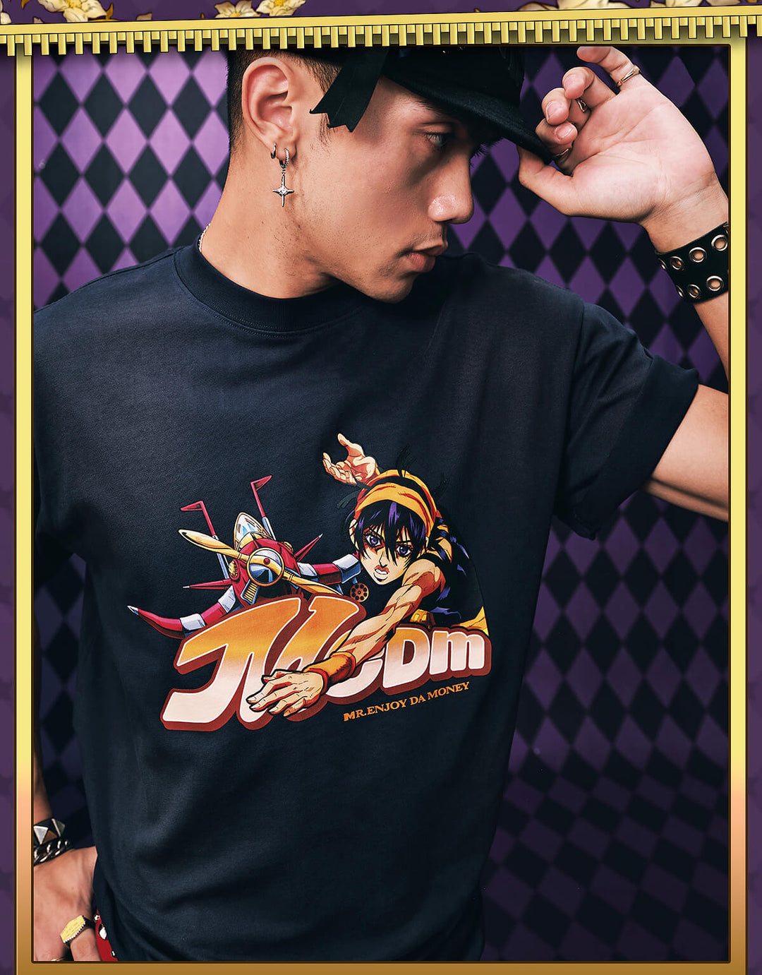 MEDM × JOJO Washed Distressed Character Print Tee | Face 3 Face