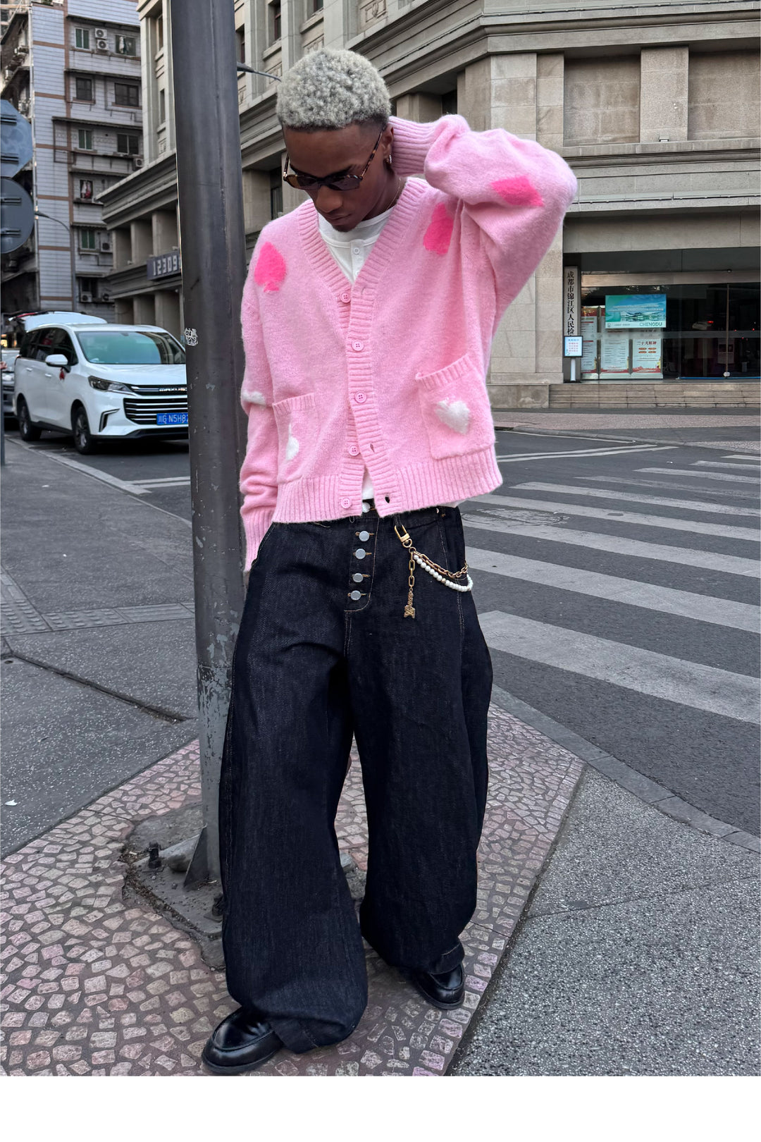 STEEPC Card Suits Wool Blend Knit Cardigan | Face 3 Face