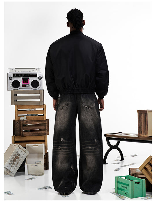 F3F Select Dirty Dye Whisker Black Washed Baggy Jeans | Face 3 Face