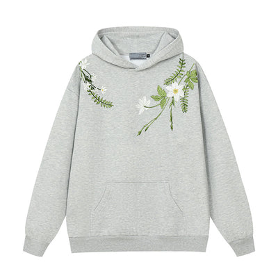 Harsh and Cruel Floral Garland Embroidered Text HACR Hoodie | Face 3 Face