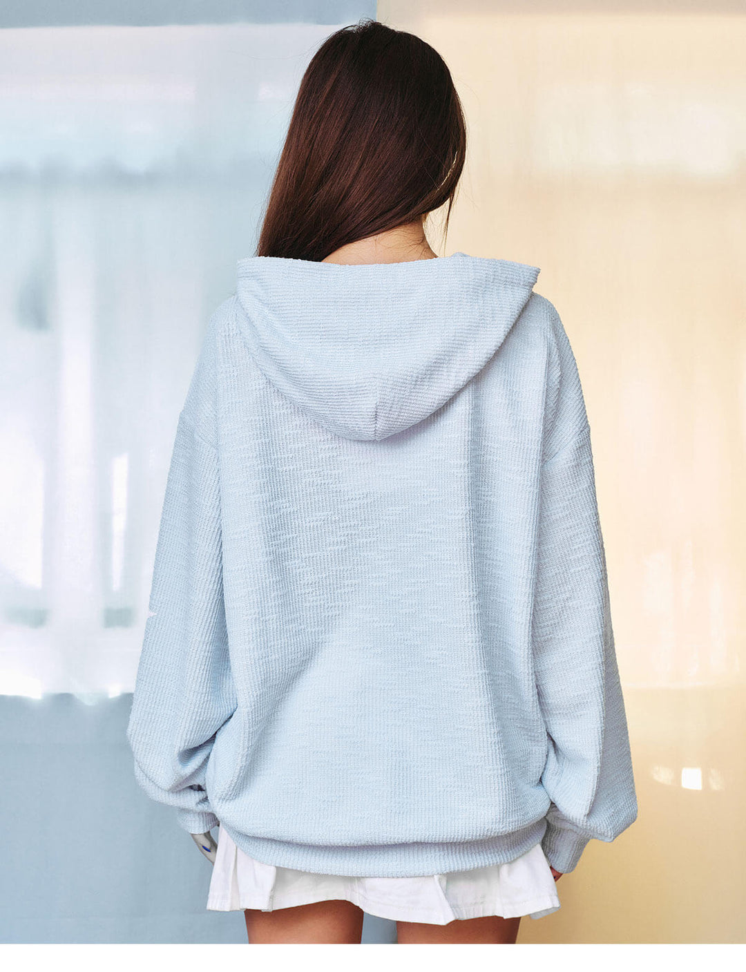 MEDM Star Logo Print Waffle Knit Hoodie | Face 3 Face