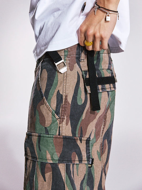 Remedy Flame Camouflage Work Cargo Shorts | Face 3 Face