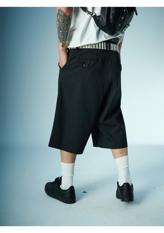 EVILKNIGHT(EK) Dark Pinstripe Suit Shorts | Face 3 Face