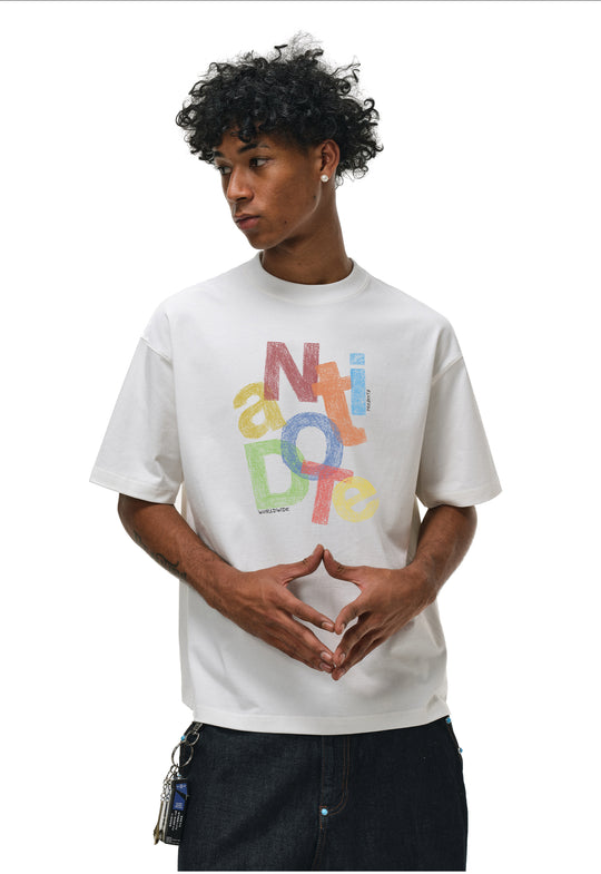 ANTIDOTE Colorful Crayon Print Tee | Face 3 Face