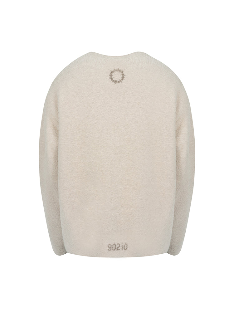 ANTIDOTE Imitation Mink Sports Print Knit Sweater | Face 3 Face