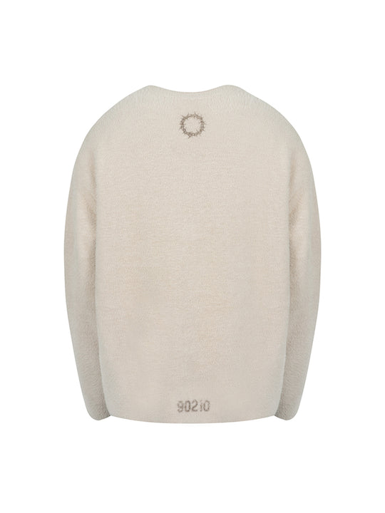 ANTIDOTE Imitation Mink Sports Print Knit Sweater | Face 3 Face