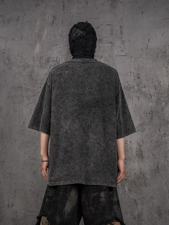 UNDERWATER Black Sand-Washed Basic Faded Tee | Face 3 Face