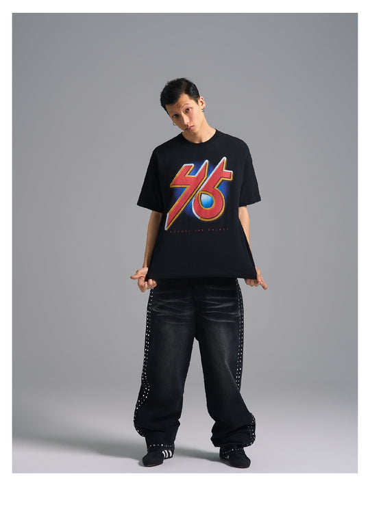 S45 Battle Metal Digital Logo Print Tee | Face 3 Face
