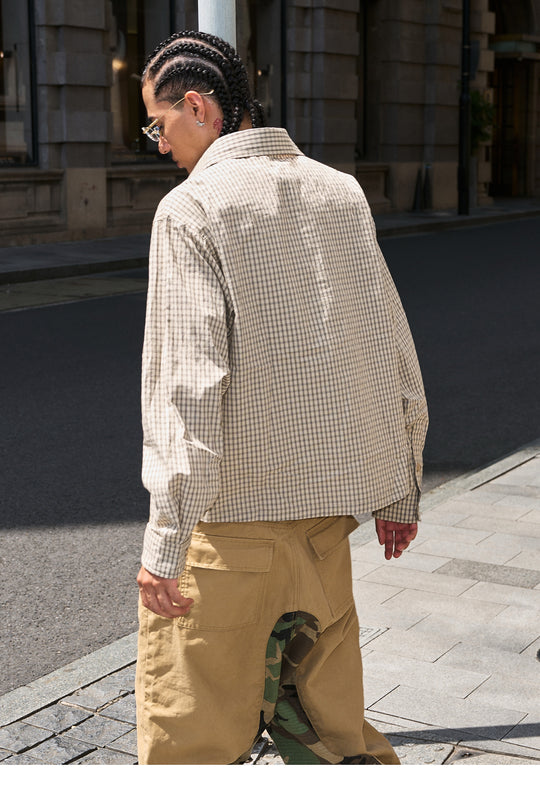 STEEPC Plaid Patch Embroidered Long Sleeve Shirt | Face 3 Face