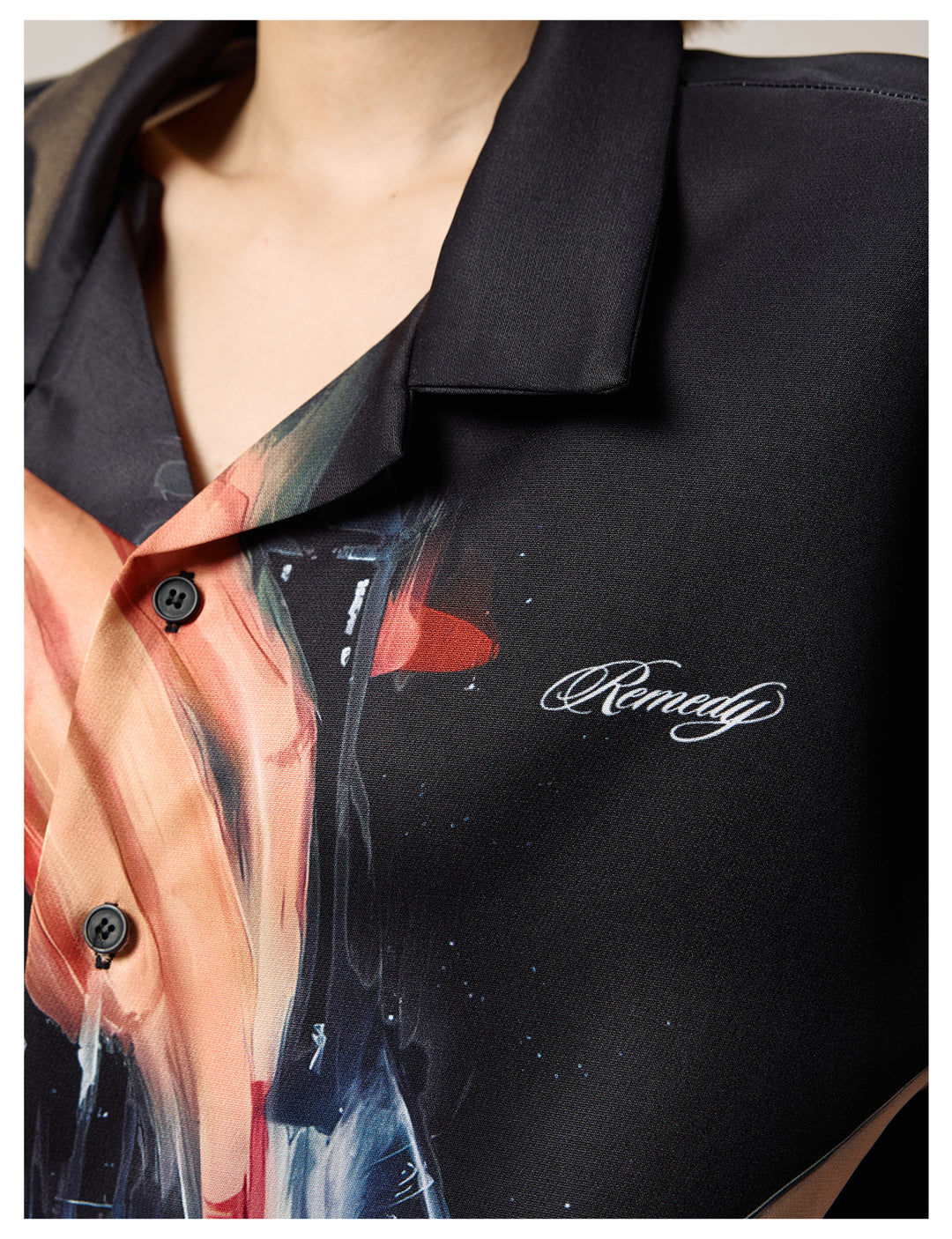 Remedy Finger and Wine Glass Full Print Short Sleeve Cuban Shirt | Face 3 Face