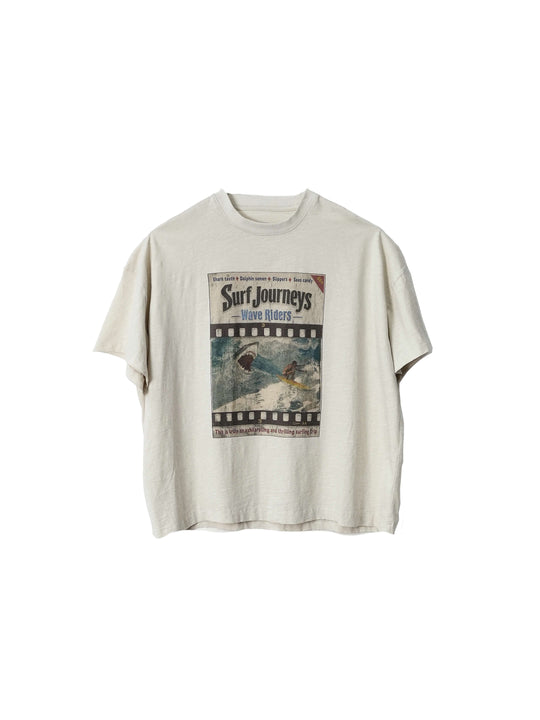 LIBERAFIT Vintage Washed Surfing Print Short Sleeve Tee | Face 3 Face