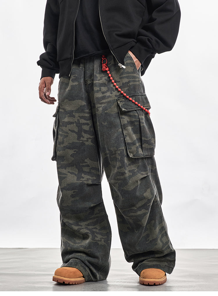 F3F Select Camouflage Baggy Oversize Pocket Cargo Pants | Face 3 Face