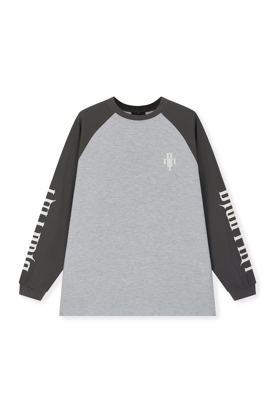 DICETINY Logo Print Raglan Color Blocked Waffle Long Sleeve Tee | Face 3 Face