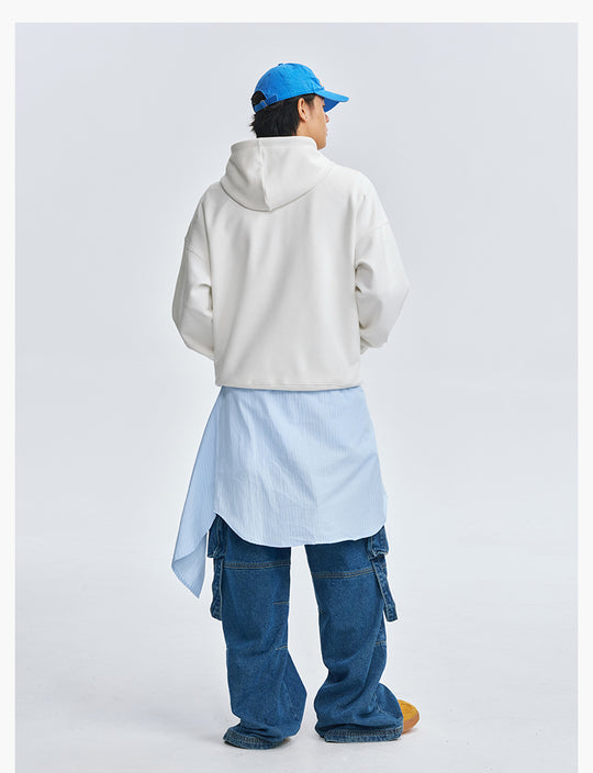 MEDM Basic Letter Logo Suede Hoodie | Face 3 Face