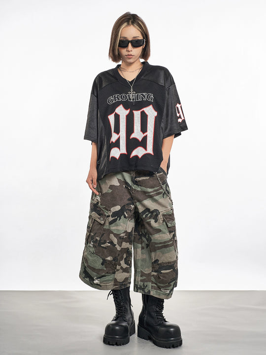 F3F Select Multi Pocket Camouflage Baggy Shorts | Face 3 Face