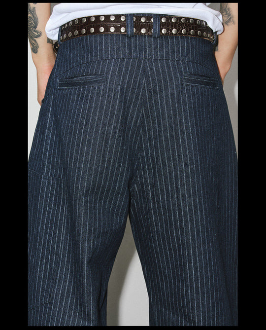NOVACAM Striped Curved Baggy Jeans | Face 3 Face
