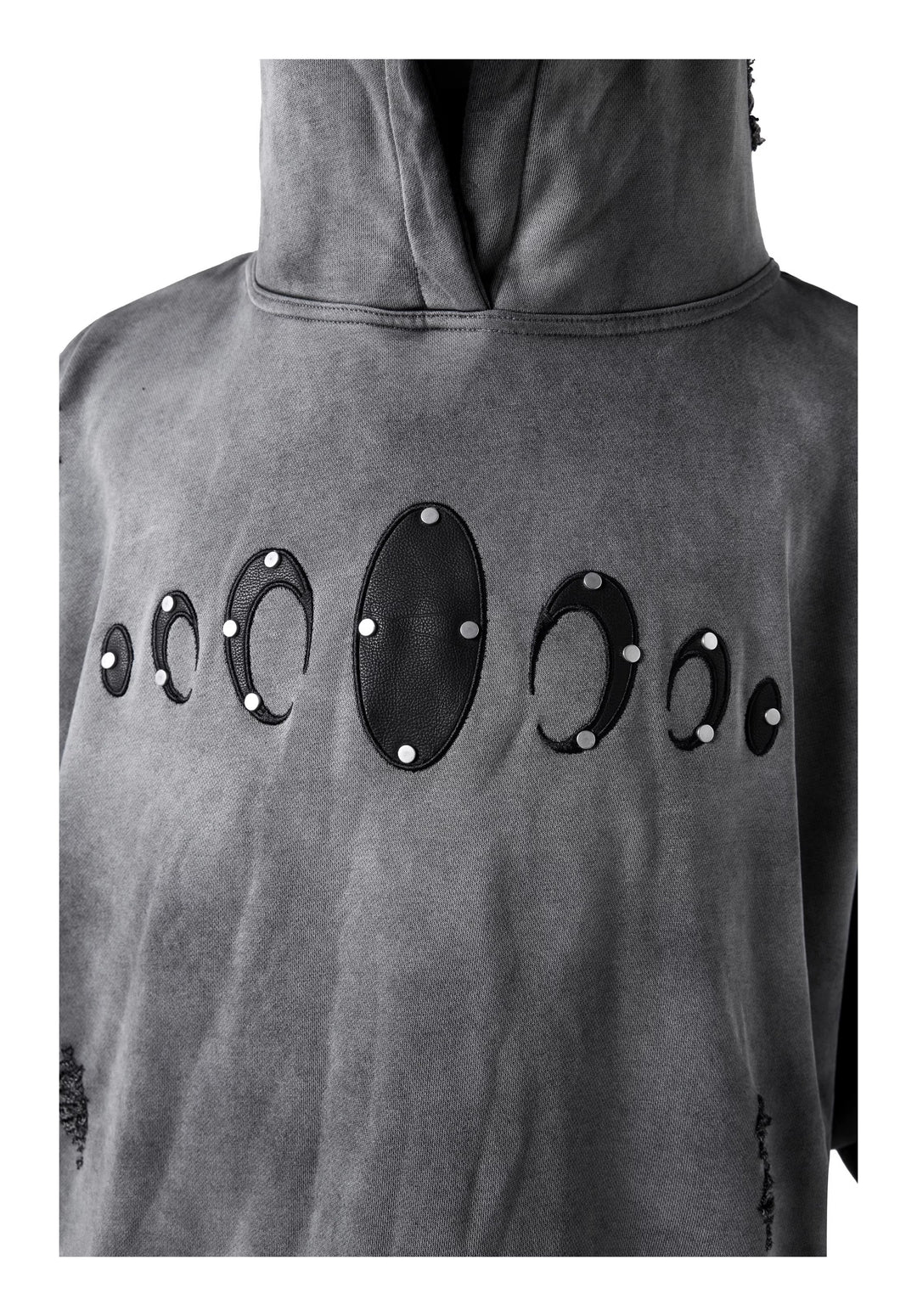 KARMANISTIC Distressed Washed Rivets Hoodie | Face 3 Face