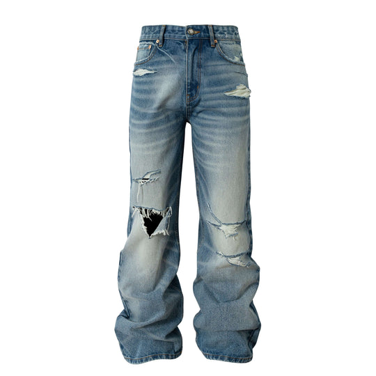 YADcrew Vintage Whiskered Washed Distressed Jeans | Face 3 Face
