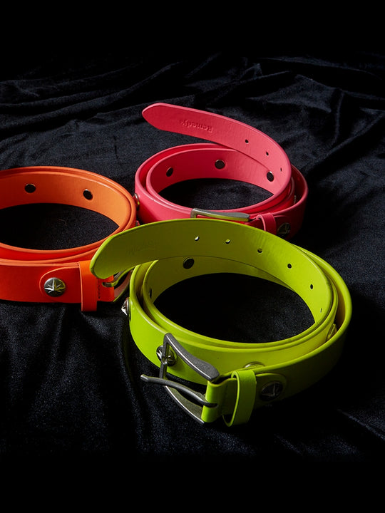 Remedy Neon Metal Studded Leather Belt | Face 3 Face