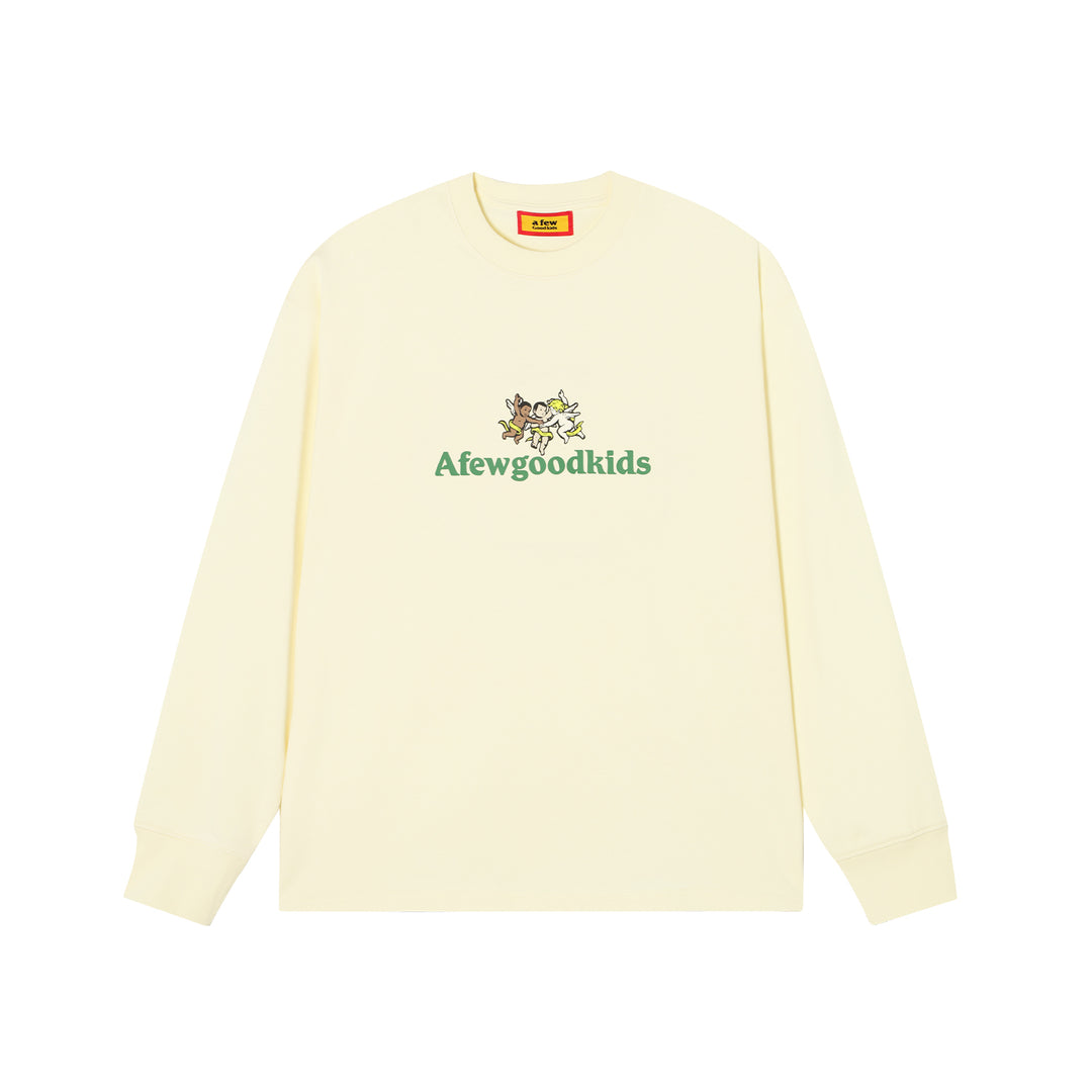 AFGK Angel Logo Contrast Color Long Sleeved Tee | Face 3 Face