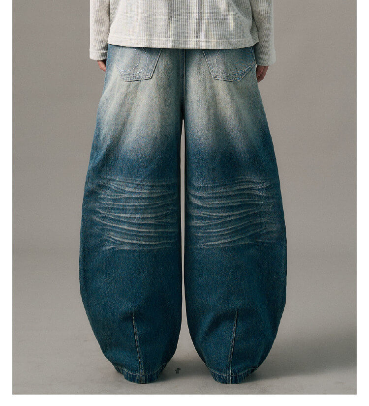 S45 Slanted Panel Curved Washed Jeans | Face 3 Face