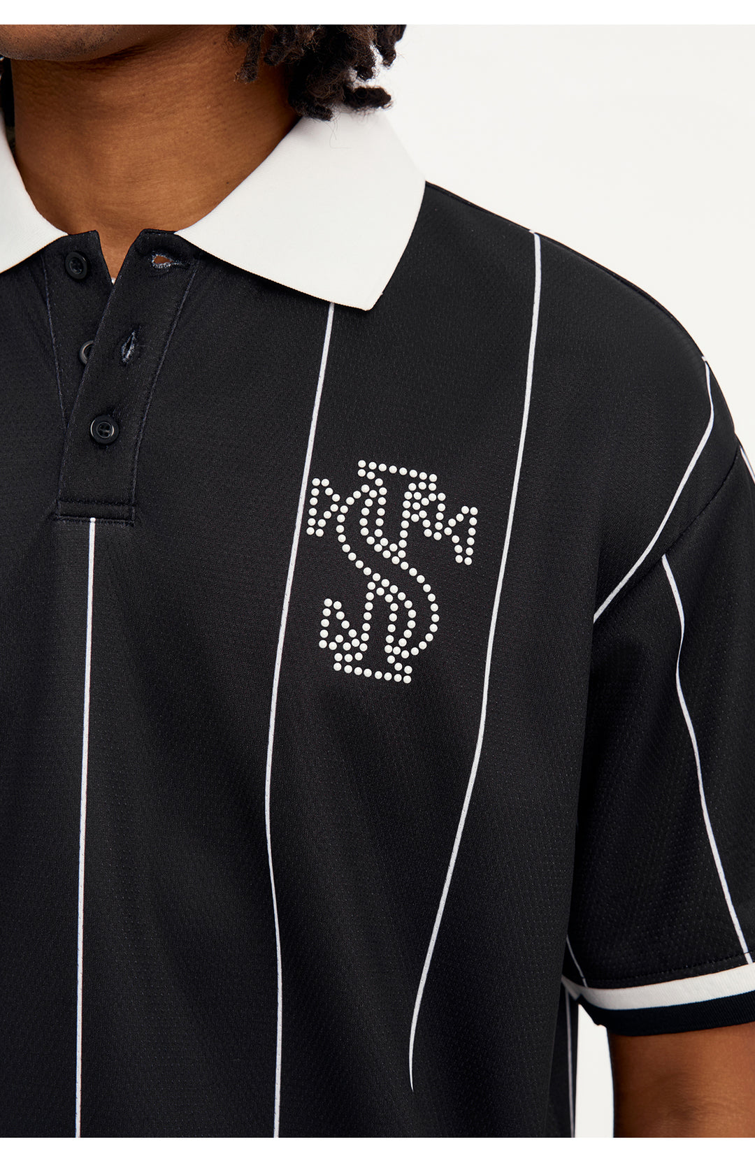 Small Town Kid Pearl Logo Striped Polo Jersey | Face 3 Face