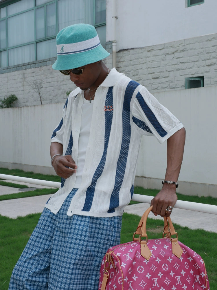 STEEPC Colorblock Knit Short Sleeve Shirt | Face 3 Face