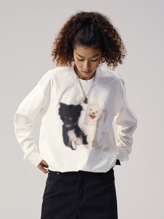 Remedy Puppy Print Long Sleeve Tee | Face 3 Face