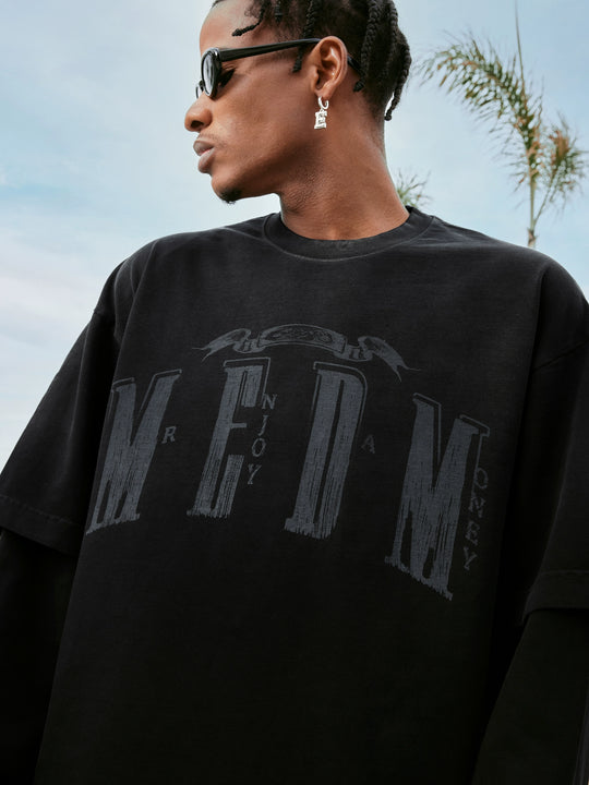MEDM Washed Double Layer Long Sleeve Tee | Face 3 Face