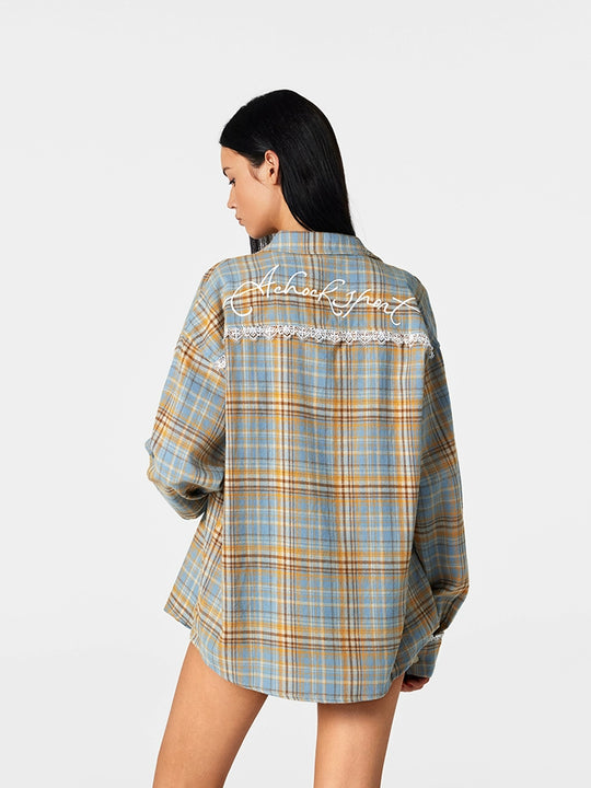Achock Plaid Lace Long Sleeved Shirt | Face 3 Face