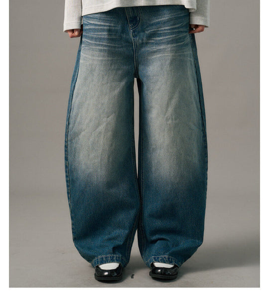 S45 Slanted Panel Curved Washed Jeans | Face 3 Face