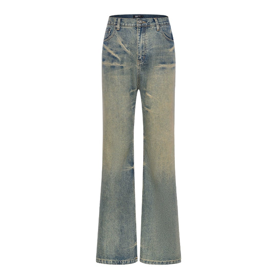 BLIND NO PLAN Aged Yellowed Whisker Washed Bootcut Jeans | Face 3 Face