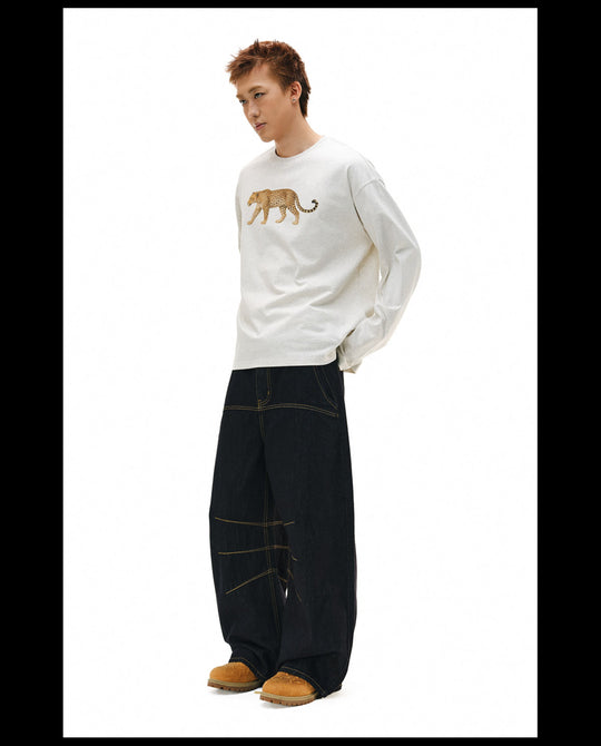 NOVACAM Leopard Digital Print Long Sleeve Tee | Face 3 Face