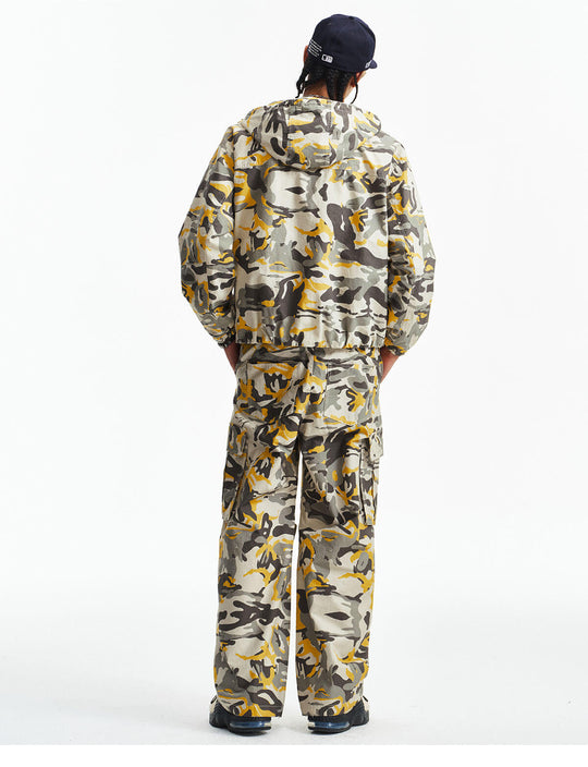 MEDM Custom Color Blocked Camo Hooded Jacket | Face 3 Face