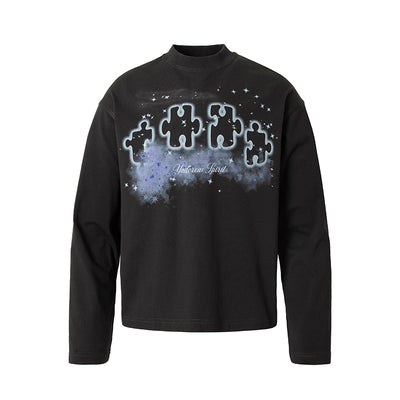 YADcrew Stardust Digital Printing Puzzle Long Sleeved Tee | Face 3 Face