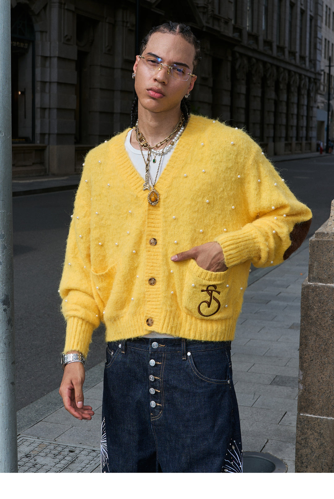 STEEPC Wool Blend Pearl Knit Cardigan | Face 3 Face