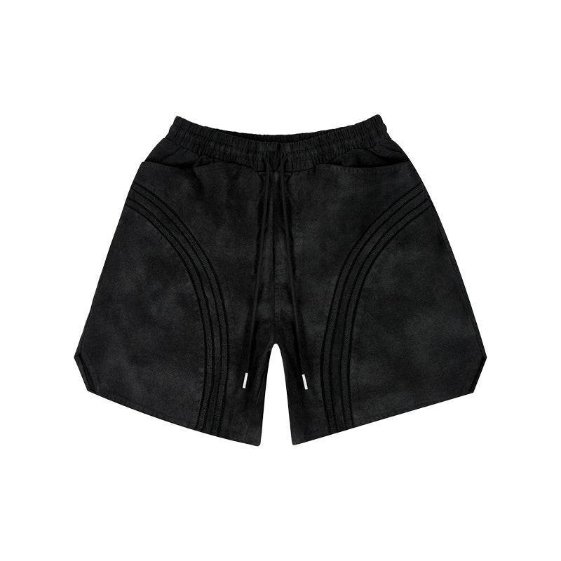Labt Curved Design Washed Shorts | Face 3 Face