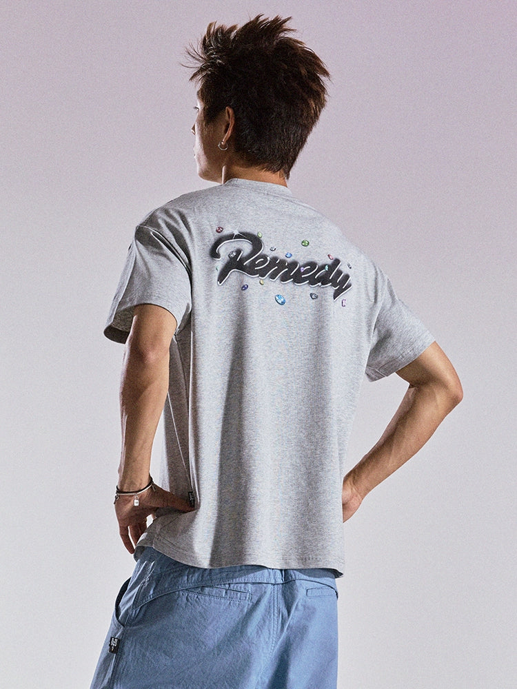 Remedy Diamond Pattern Logo Print Tee | Face 3 Face