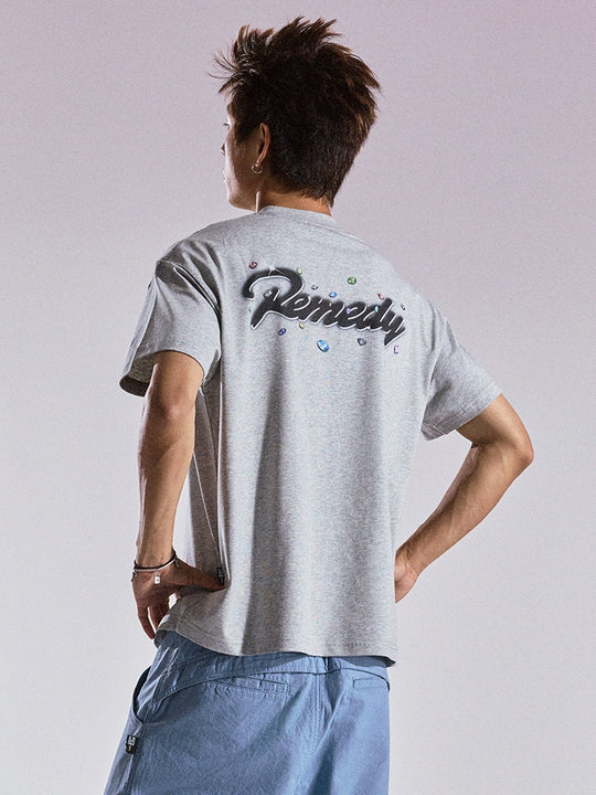 Remedy Diamond Pattern Logo Print Tee | Face 3 Face