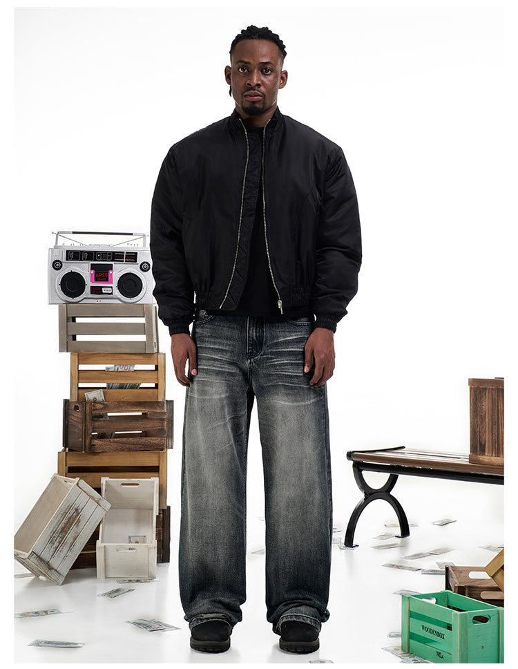 F3F Select Dark Navy Washed Baggy Jeans | Face 3 Face