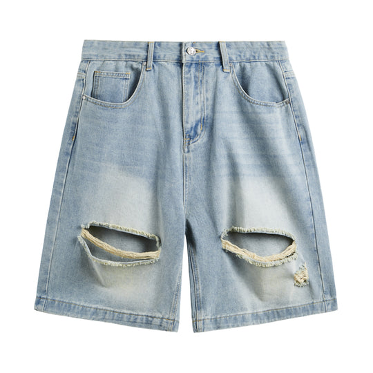 F3F Select RetroWashed Old Holes Wide Denim Short Jeans