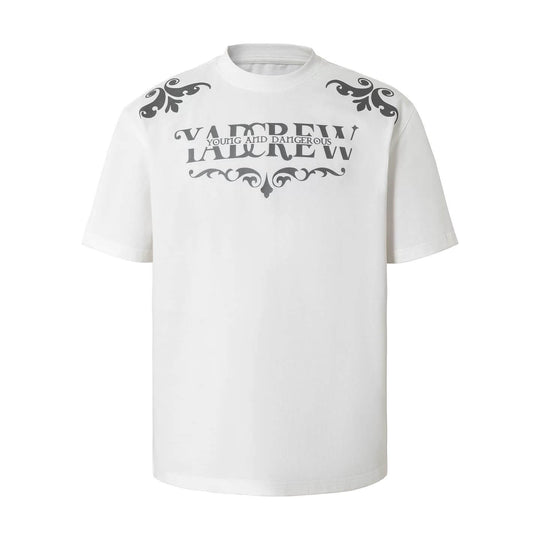 YADcrew Baroque Raised Logo Print Tee | Face 3 Face