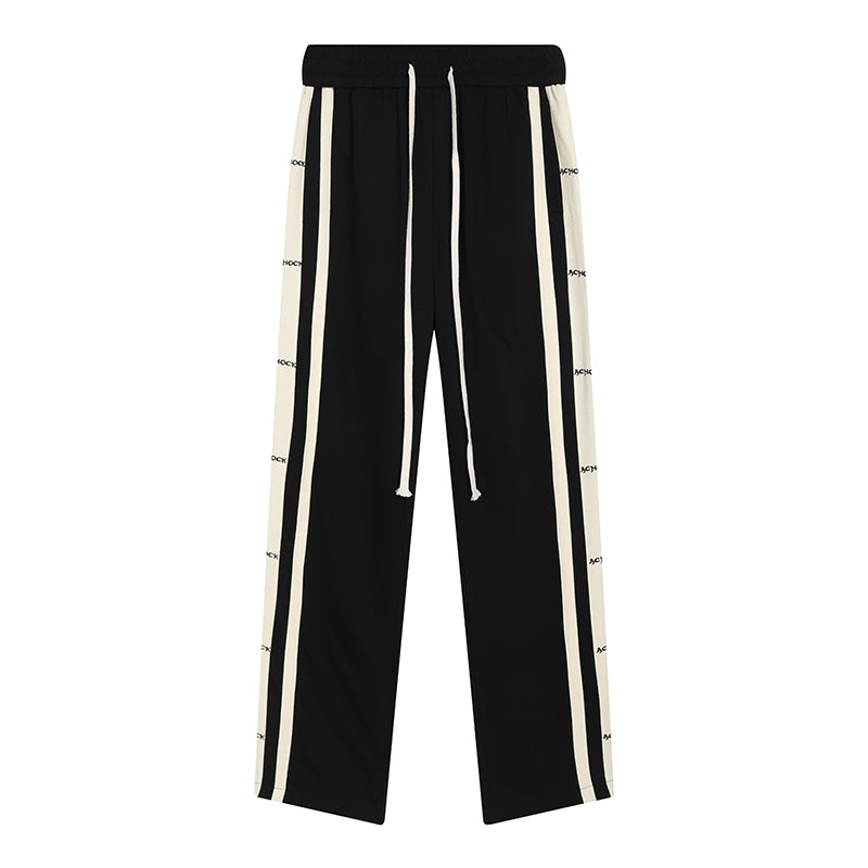Achock Splicing Logo Side Stripe  Drawstring Sweatpant