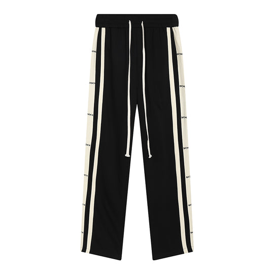Achock Splicing Logo Side Stripe  Drawstring Sweatpant