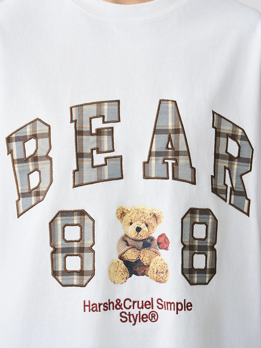 Harsh and Cruel Plaid Print Teddy Bear Tee