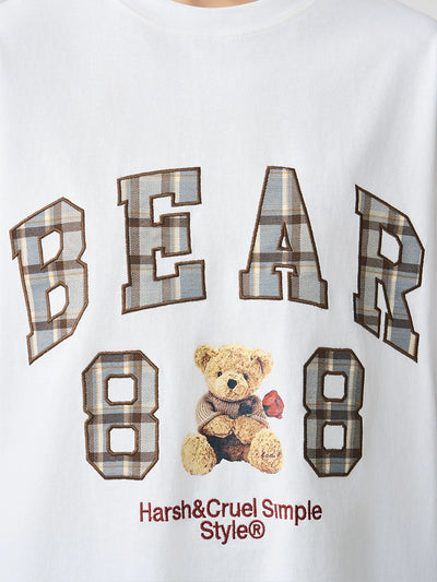 Harsh and Cruel Plaid Print Teddy Bear Tee