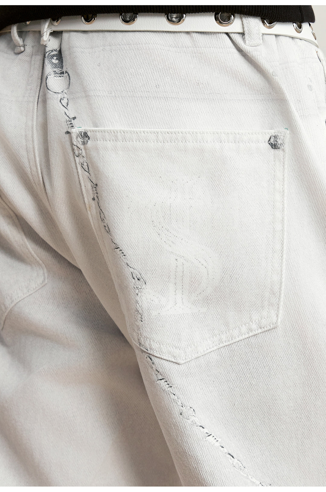 Small Town Kid Scarf Belt Chain 3D Printed Jeans | Face 3 Face