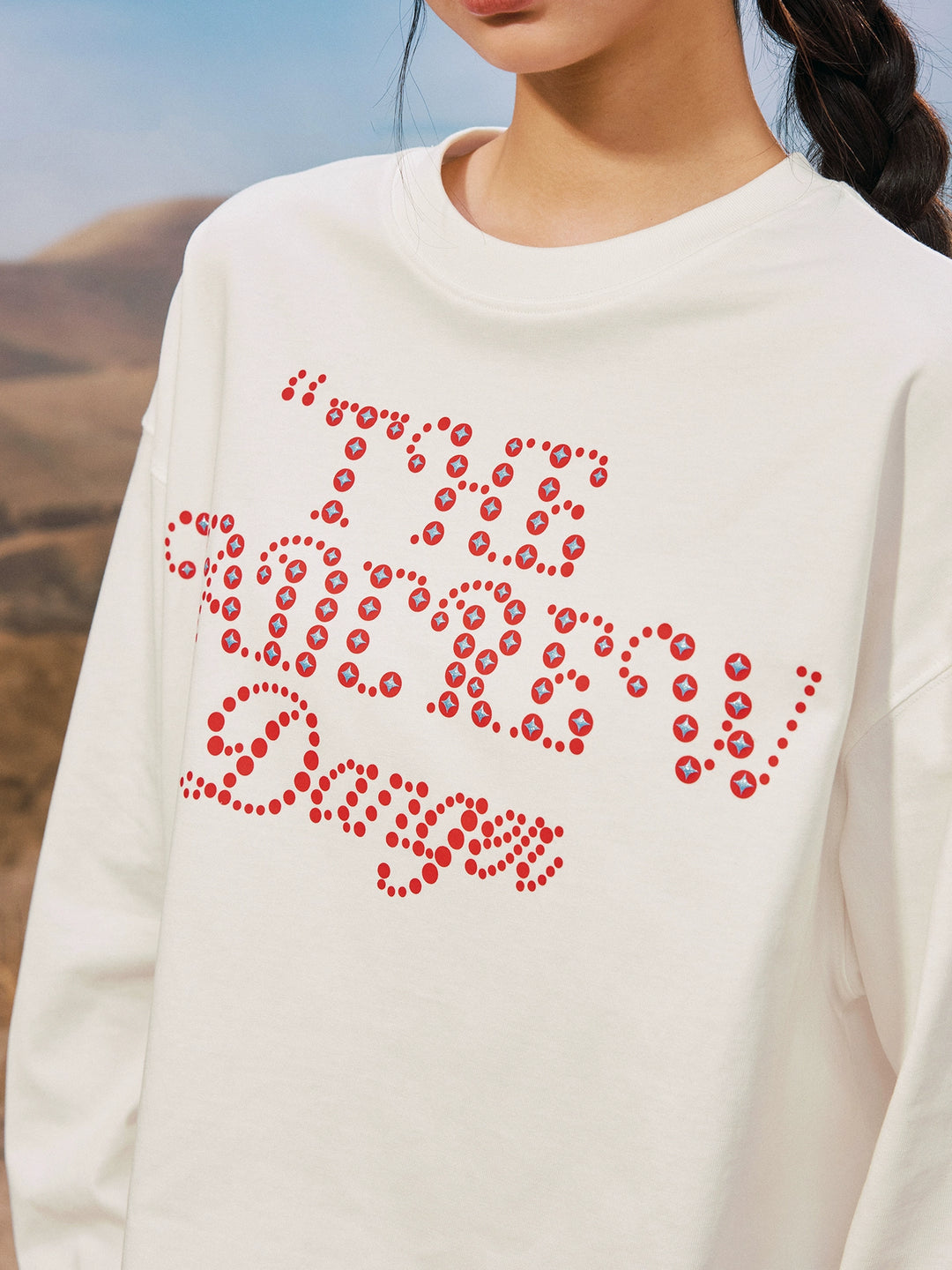 YADcrew Polka Dot Star Foam Print Long Sleeve Tee | Face 3 Face